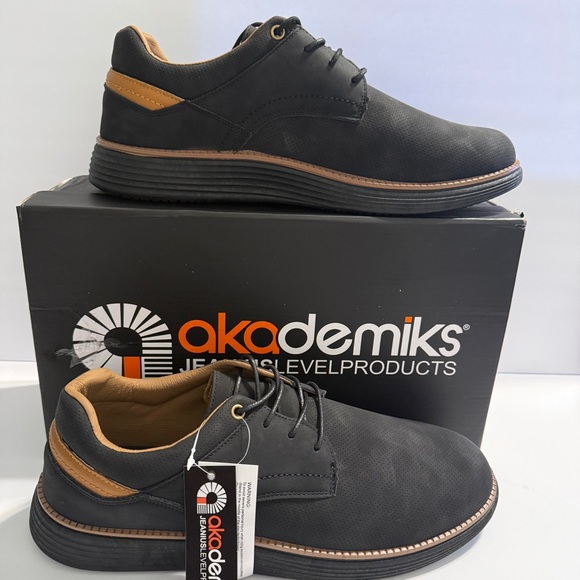 Akademiks Other - 🆕 🖤 Akademiks Men’s Black & Tan Casual Oxford Shoes Size 13 — Modern Comfort